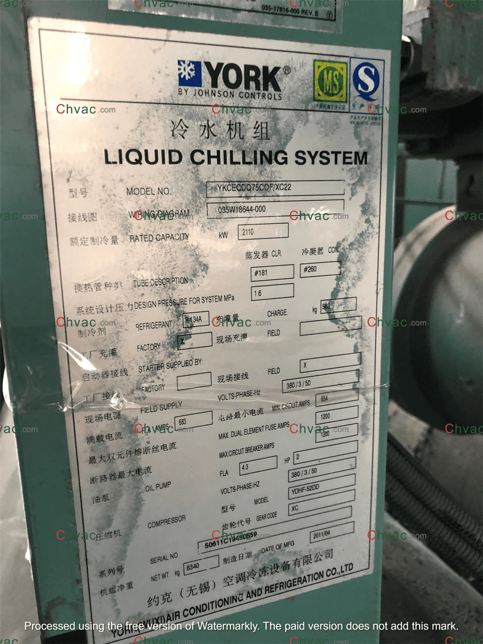 Chladič York 600TR skladem